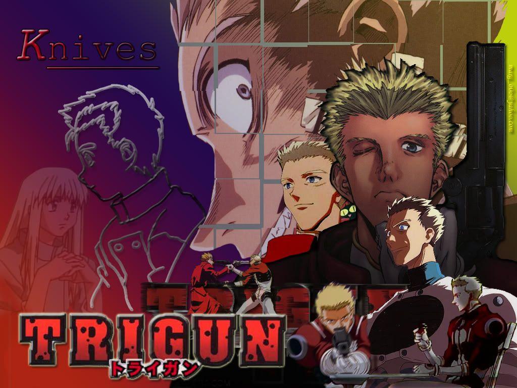 1024x768 Millions Knives Trigun wallpaper