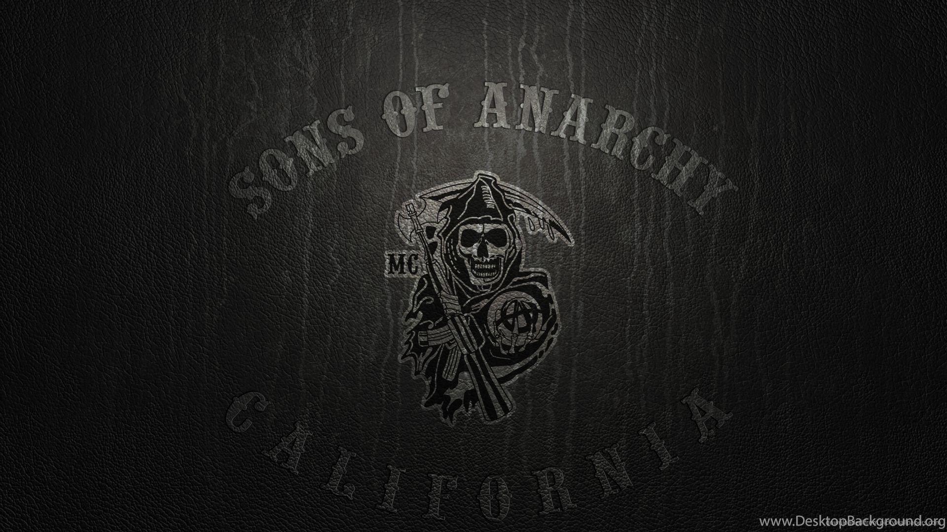 1920x1080 Anarchy Logo On Leather Wallpaper .