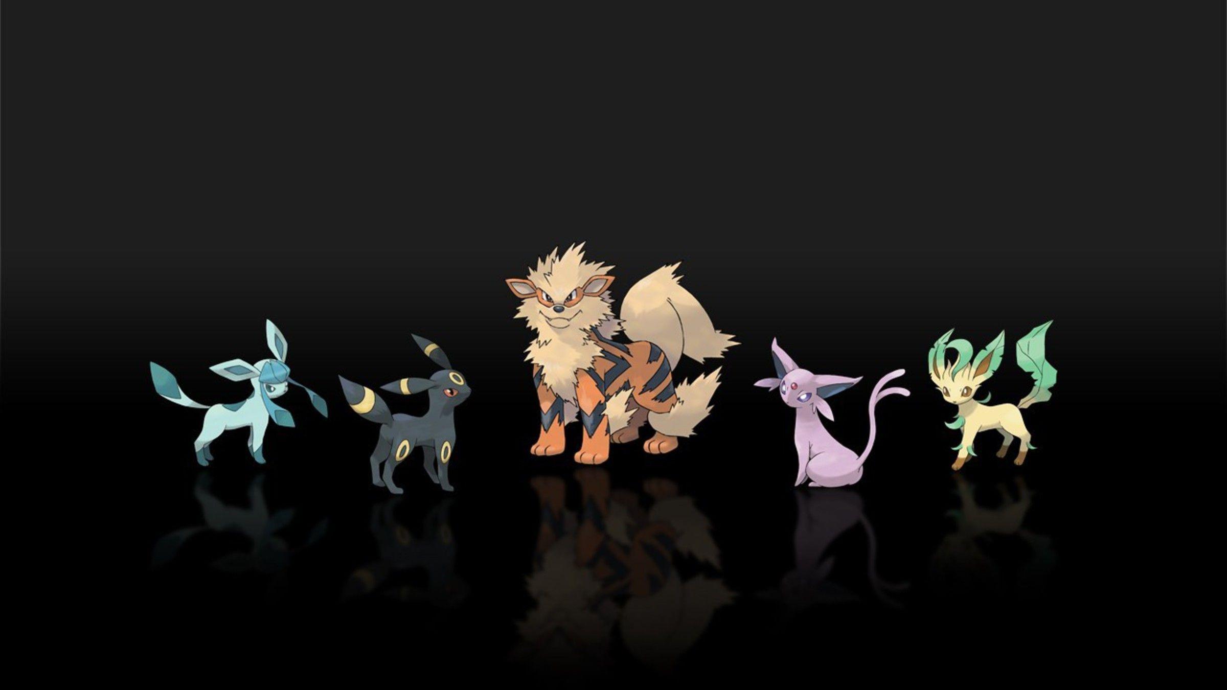 2400x1350 Pokemon espeon jolteon arcanine leafeon glaceon wallpaper