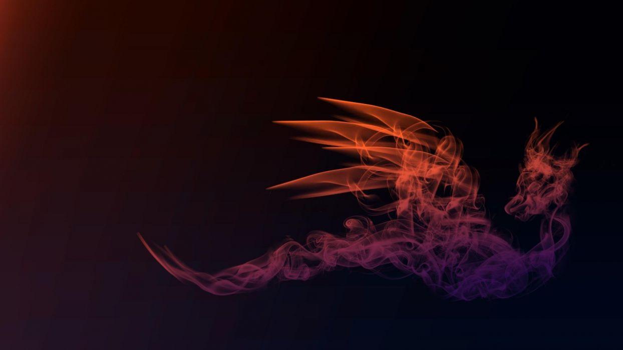 1244x700 SMOKY DRAGON -red fractal wallpaper .