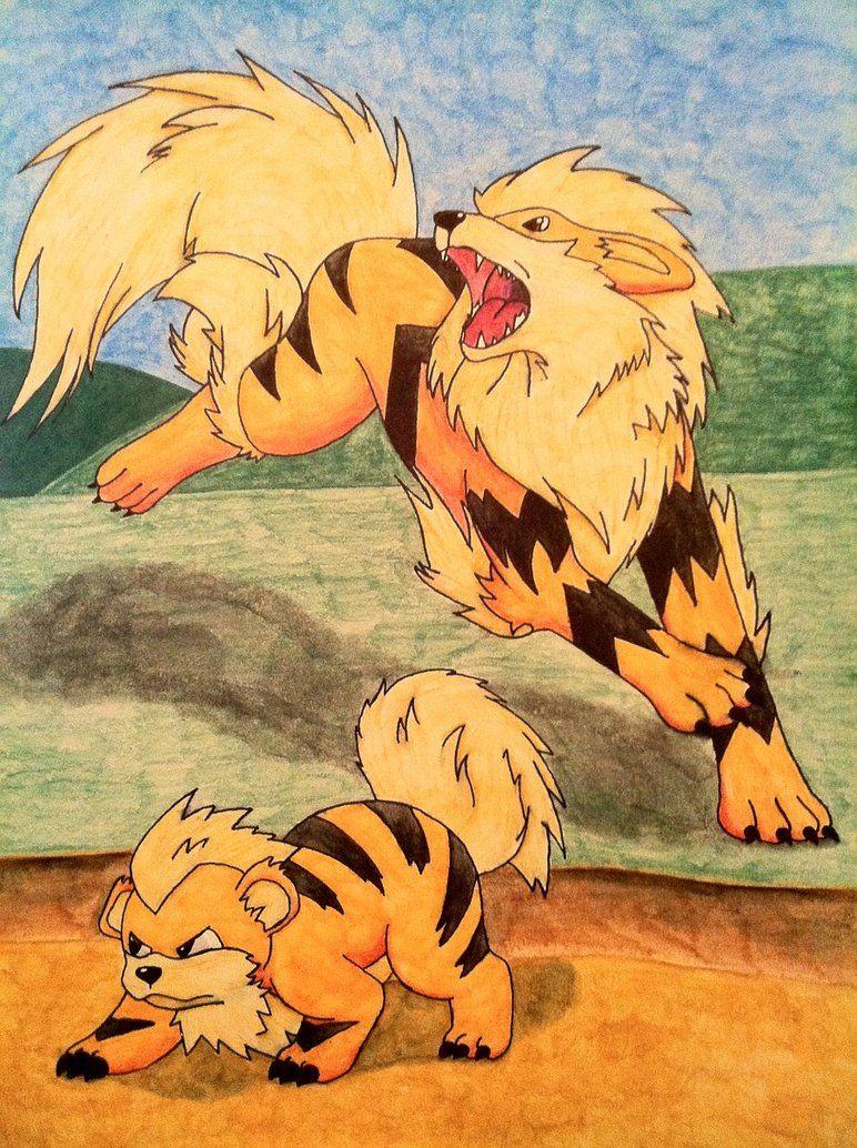 772x1034 Arcanine and Growlithe