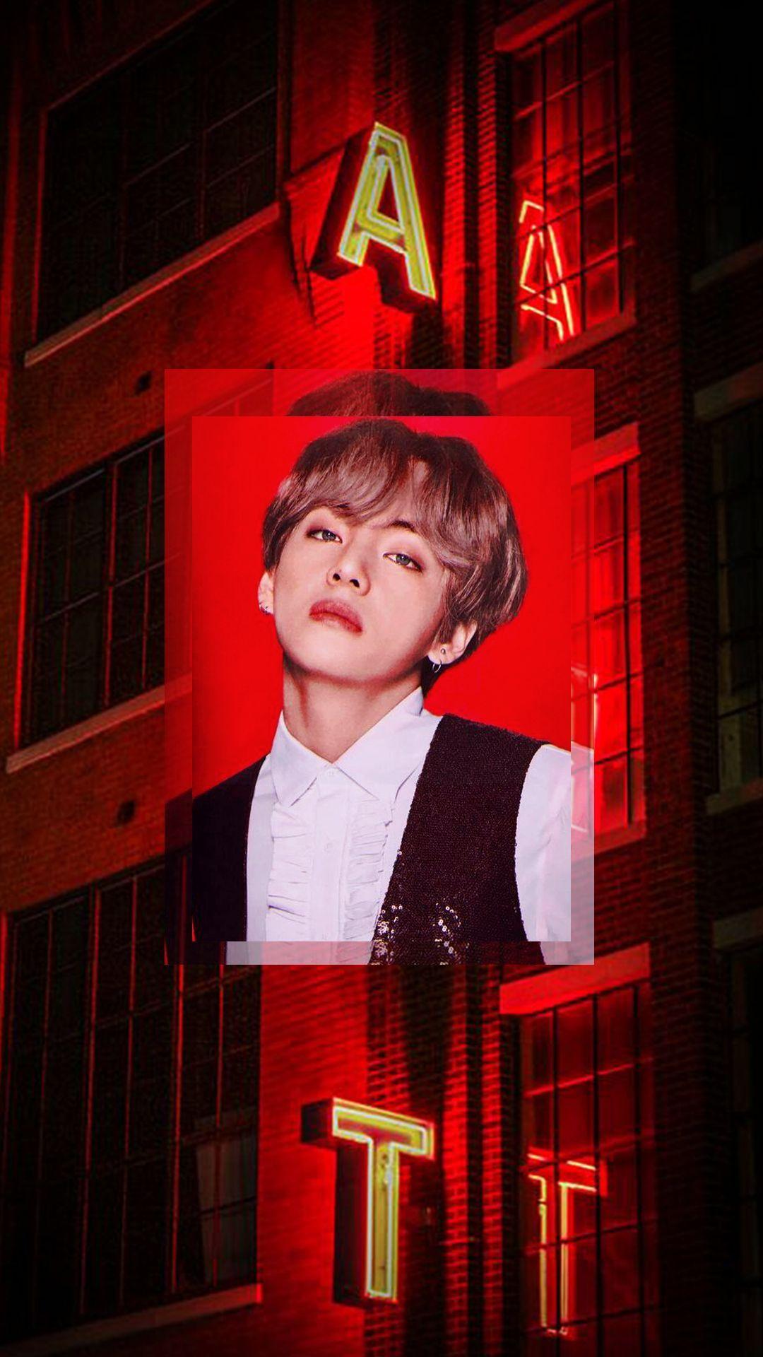 1080x1920 KIM TAEHYUNG RED AESTHETIC. BTS V RED .com