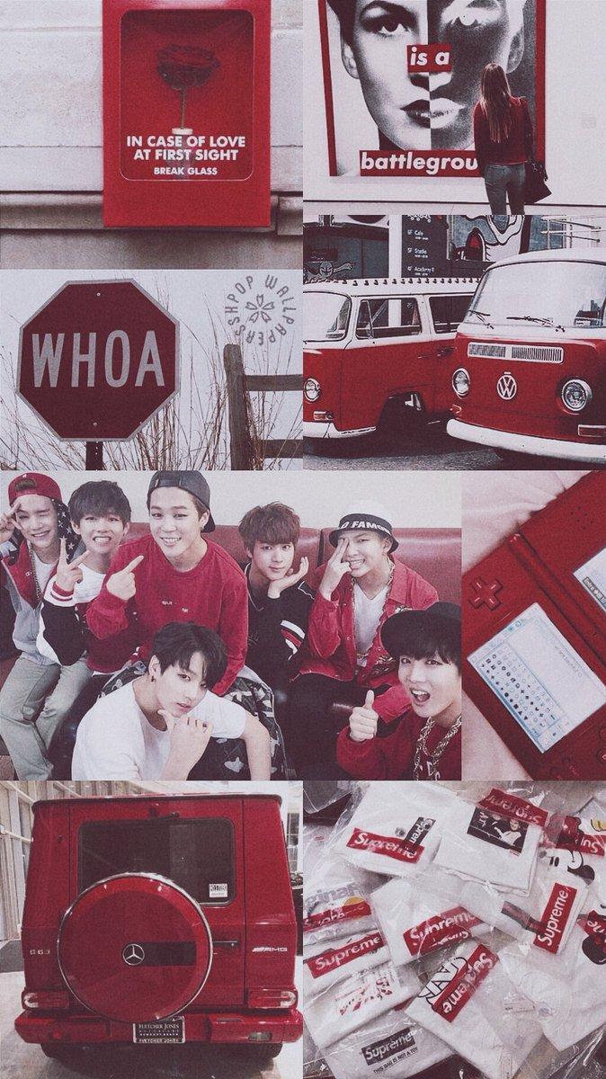 674x1200 BTS Red Aesthetic Wallpaper .