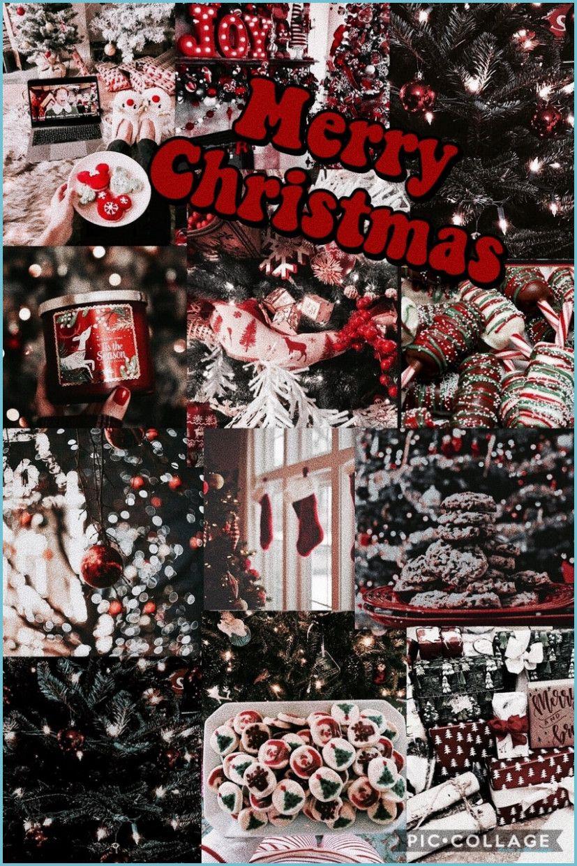 827x1241 Red Aesthetic Christmas Wallpaper .