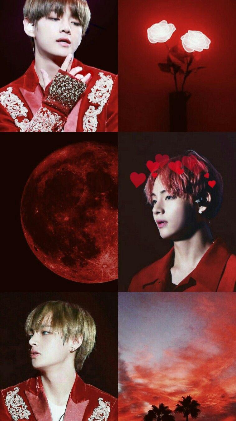 758x1348 BTS Red Aesthetic Wallpaper .