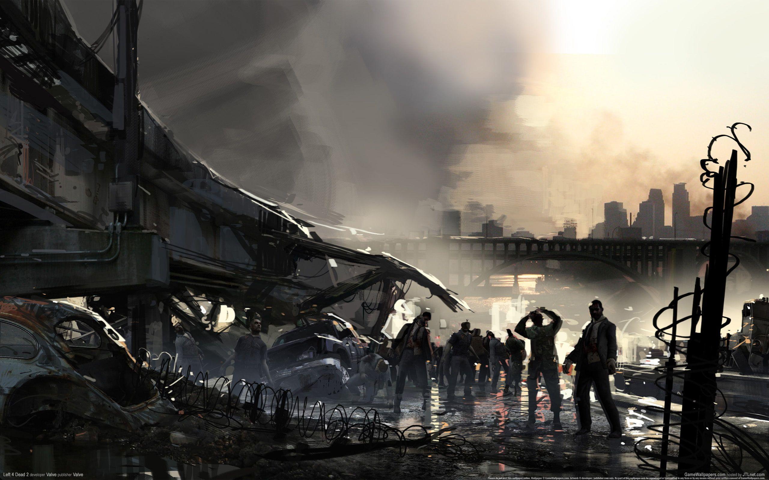 2560x1600 city #metro #zombies #cars #dead left .