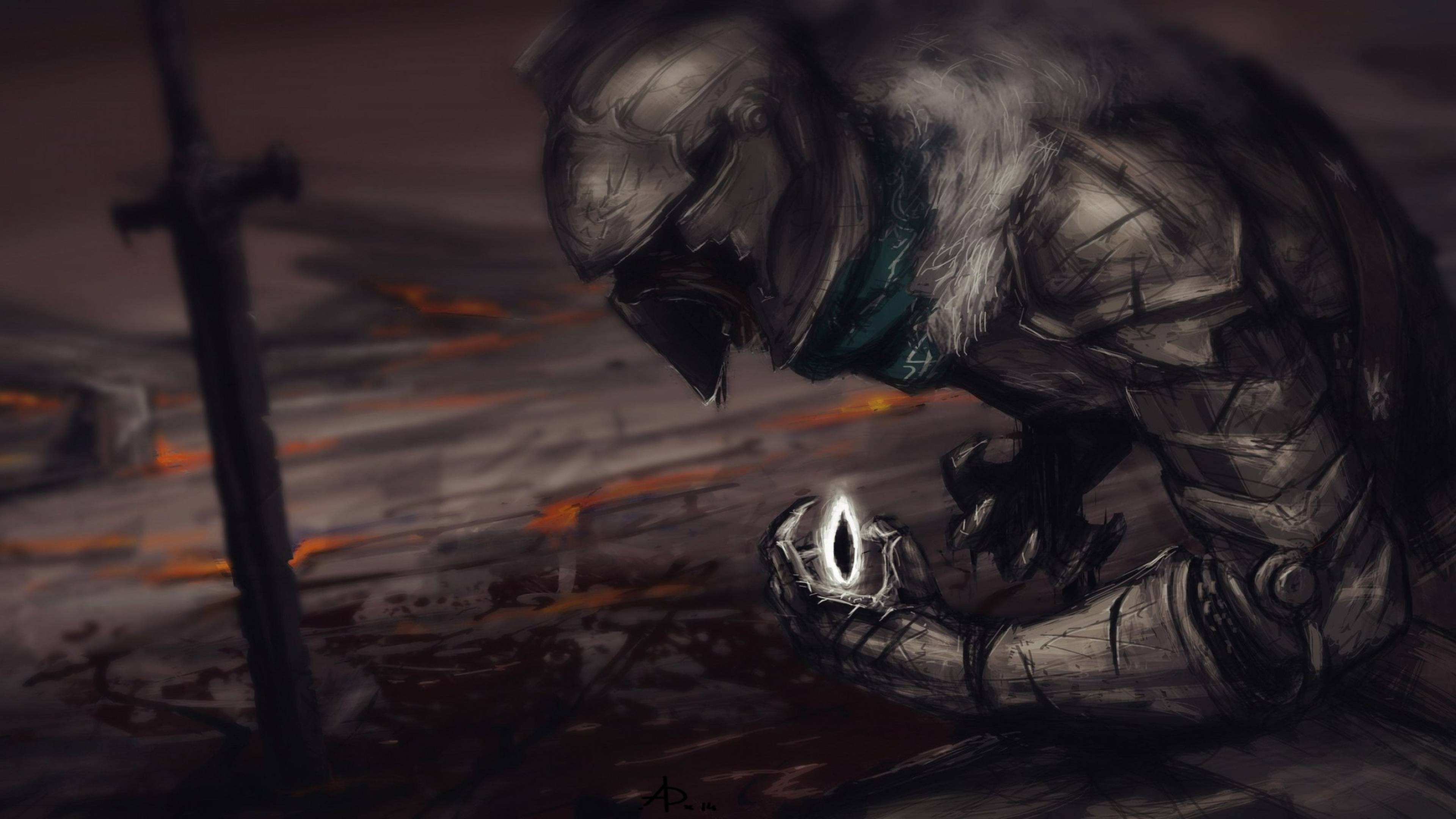 3840x2160 dark souls ii, art, armor 4K .