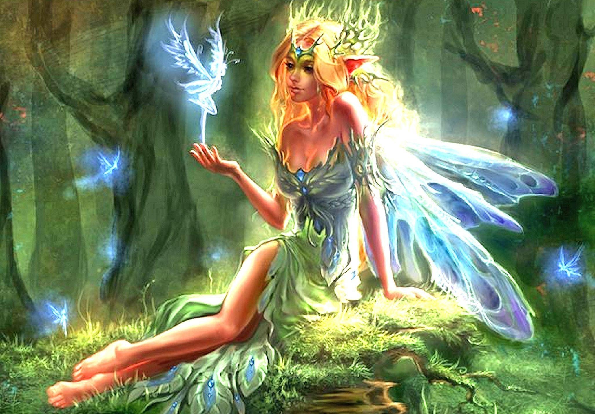 2054x1429 Gothic Fairies Wallpaper .