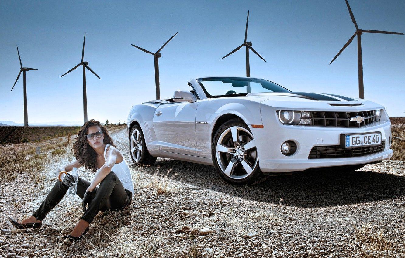 1332x850 Wallpaper girl, Road, windmills, 2011 .avto.