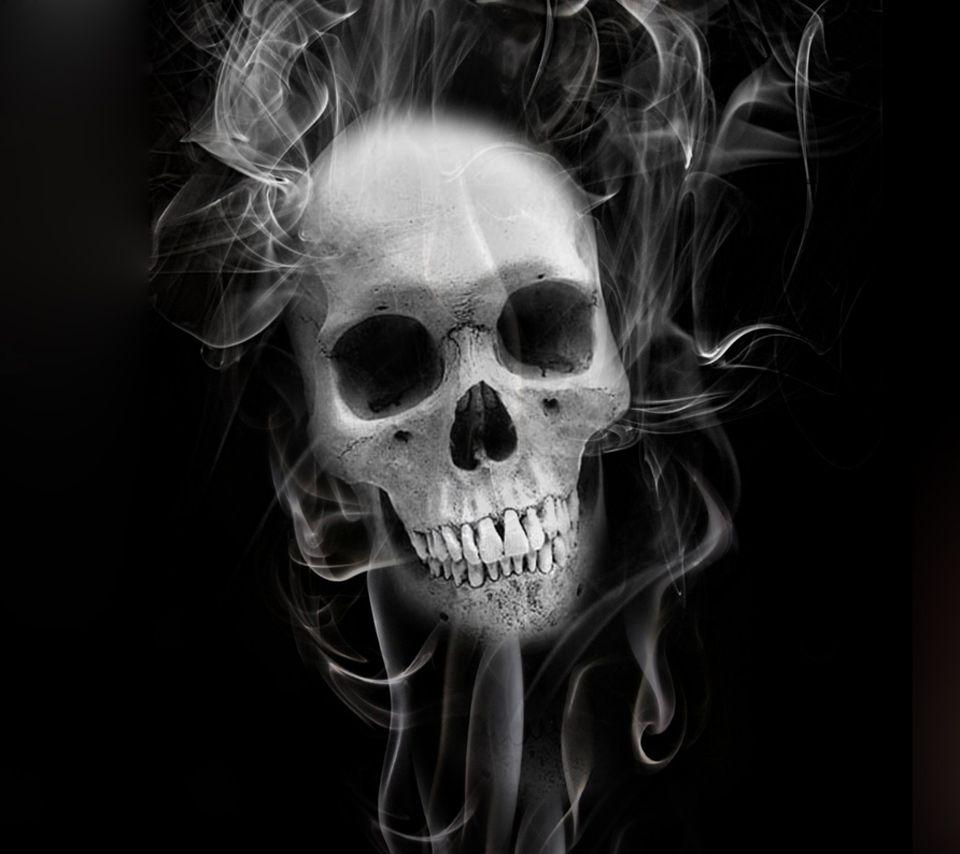 960x854 Smoking Skull Live Wallpaper .