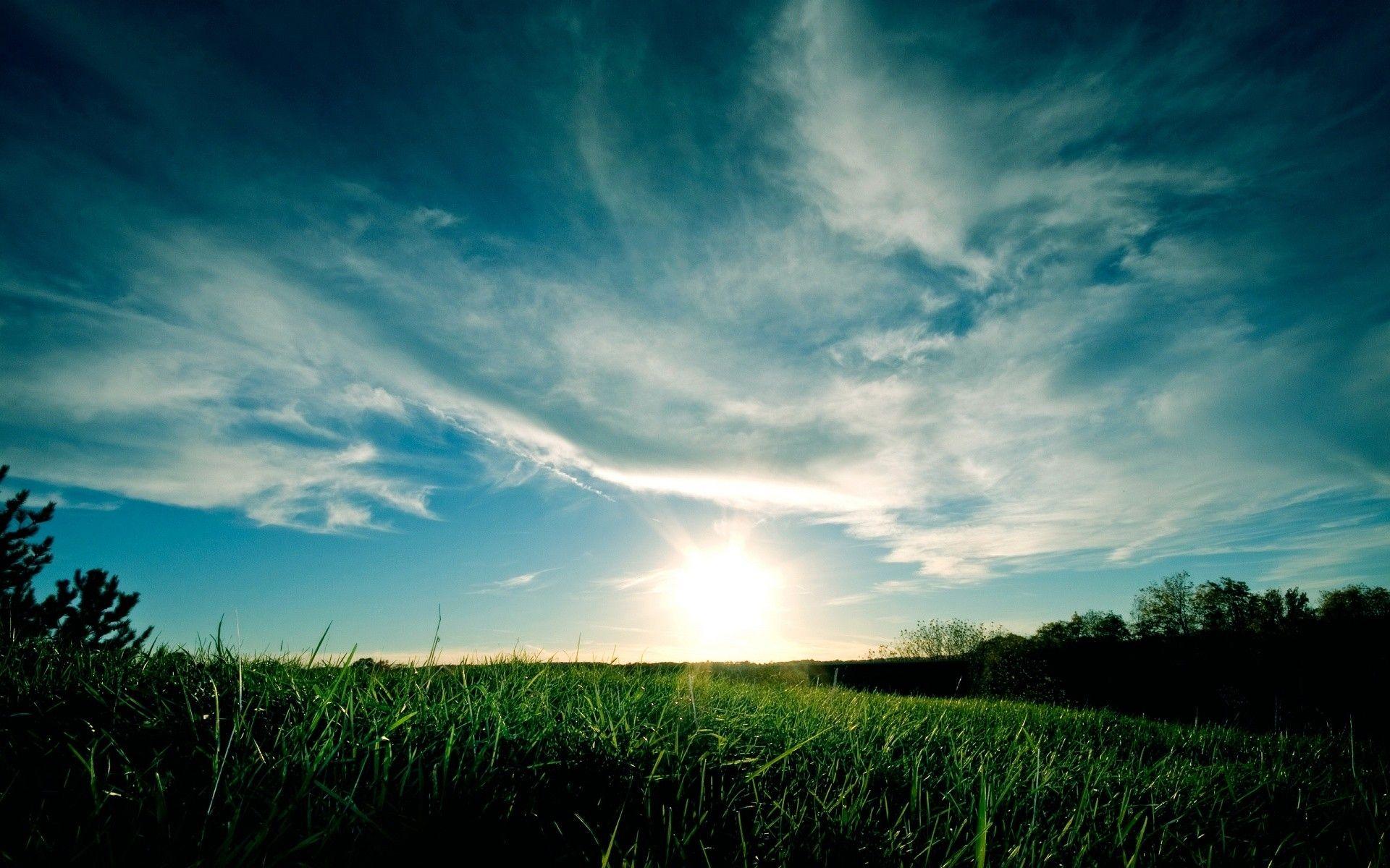 1920x1200 Sky, grass, blue, green, clouds, wallpaper