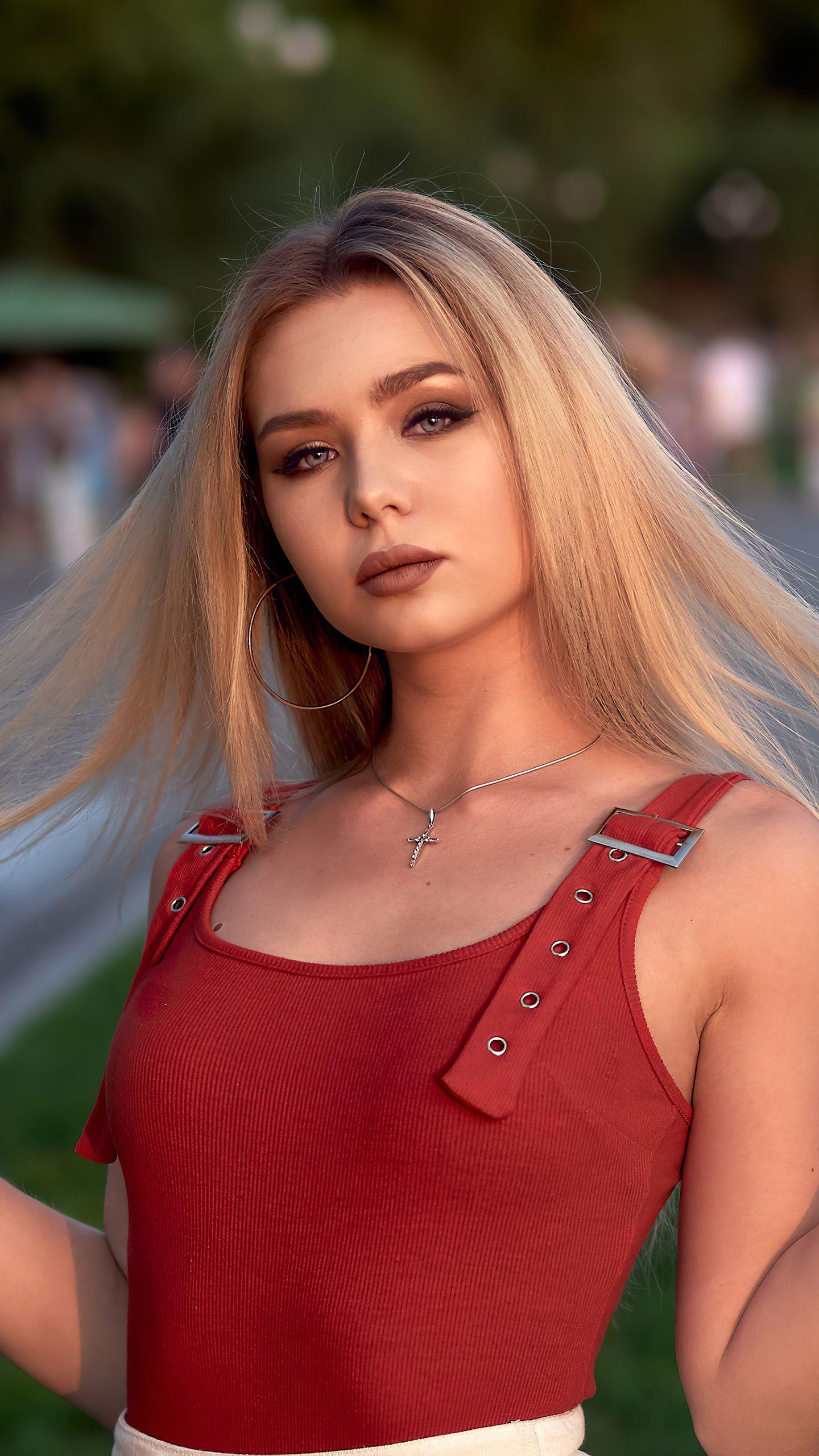 1440x2560 Women Blonde 4k Samsung .