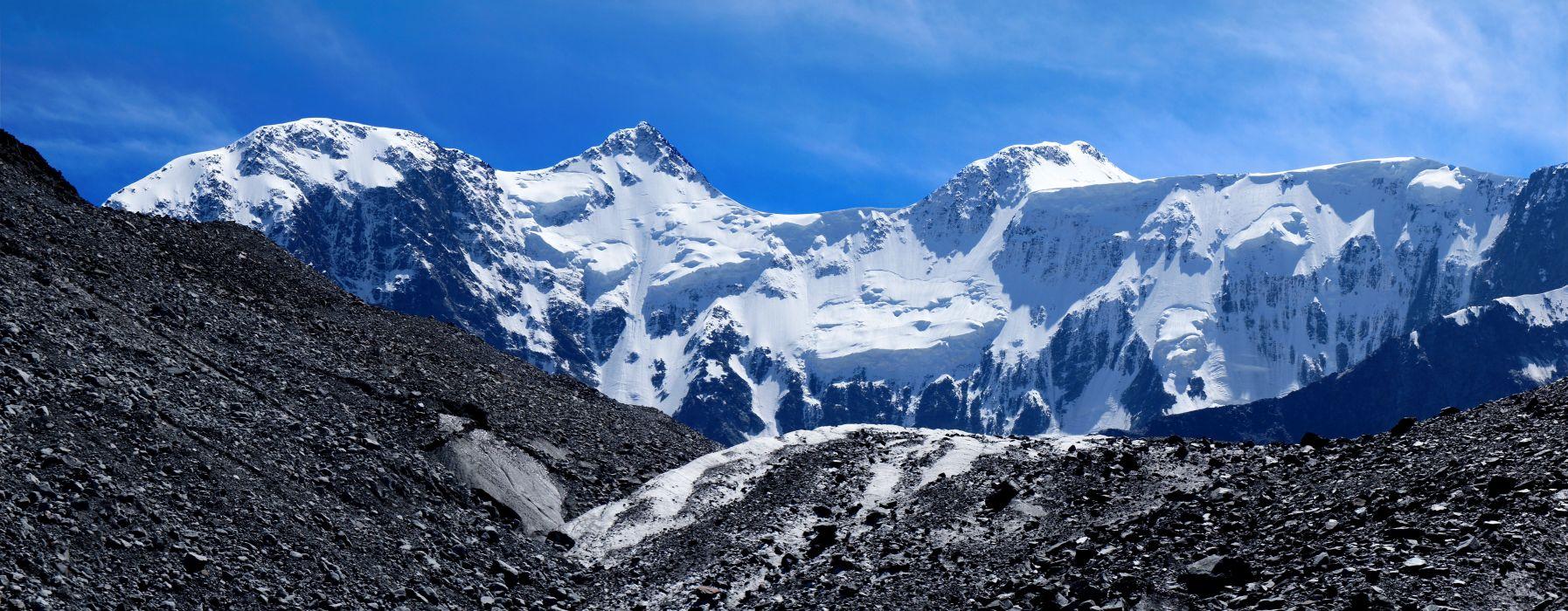 1794x700 Panorama dual monitor mountain snow .