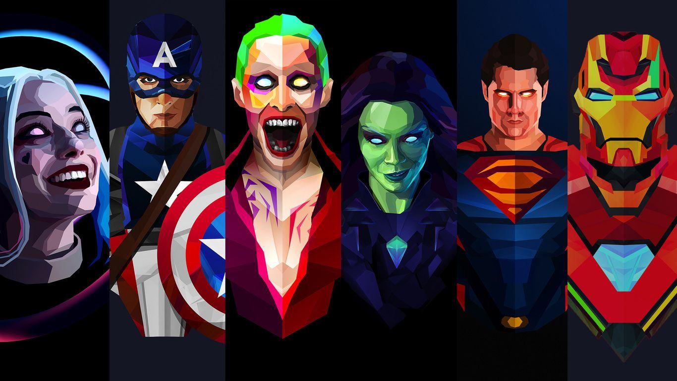 1366x768 Dc And Marvel Artwork 1366x768 .