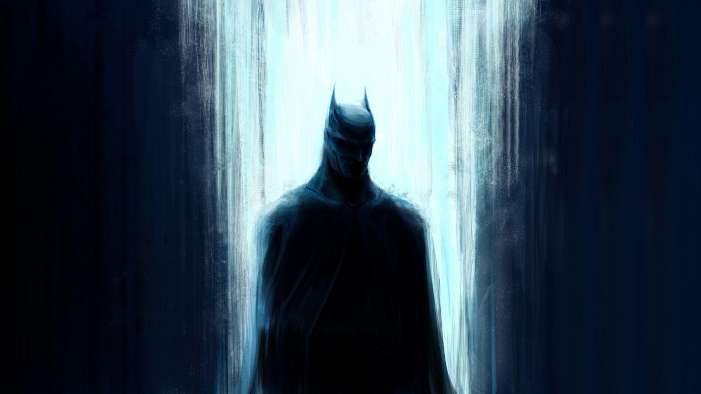1366x768 Download Batman, silhouette, dark, dc .