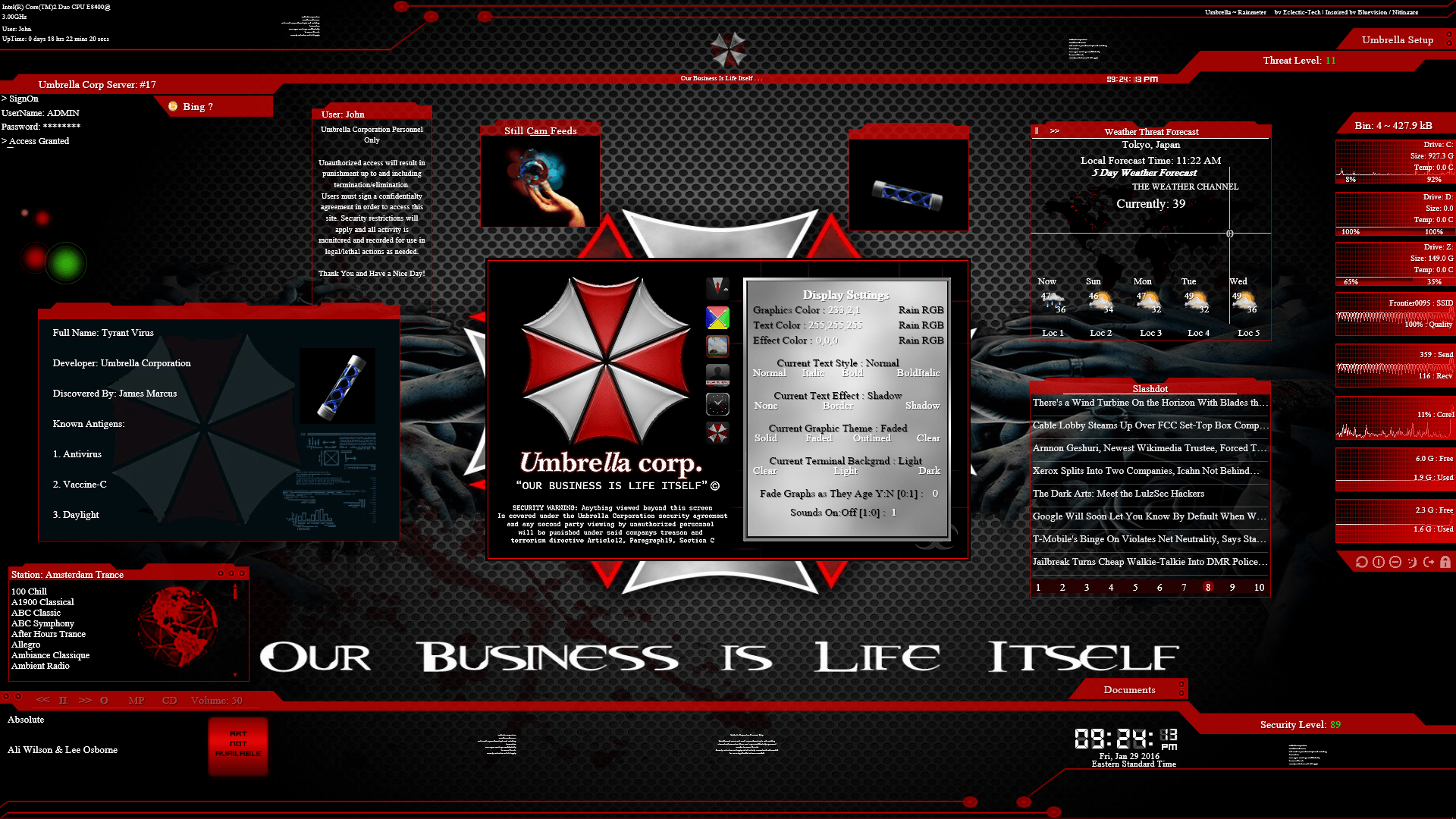 1920x1080 Umbrella For Rainmeter By Eclectic Tech