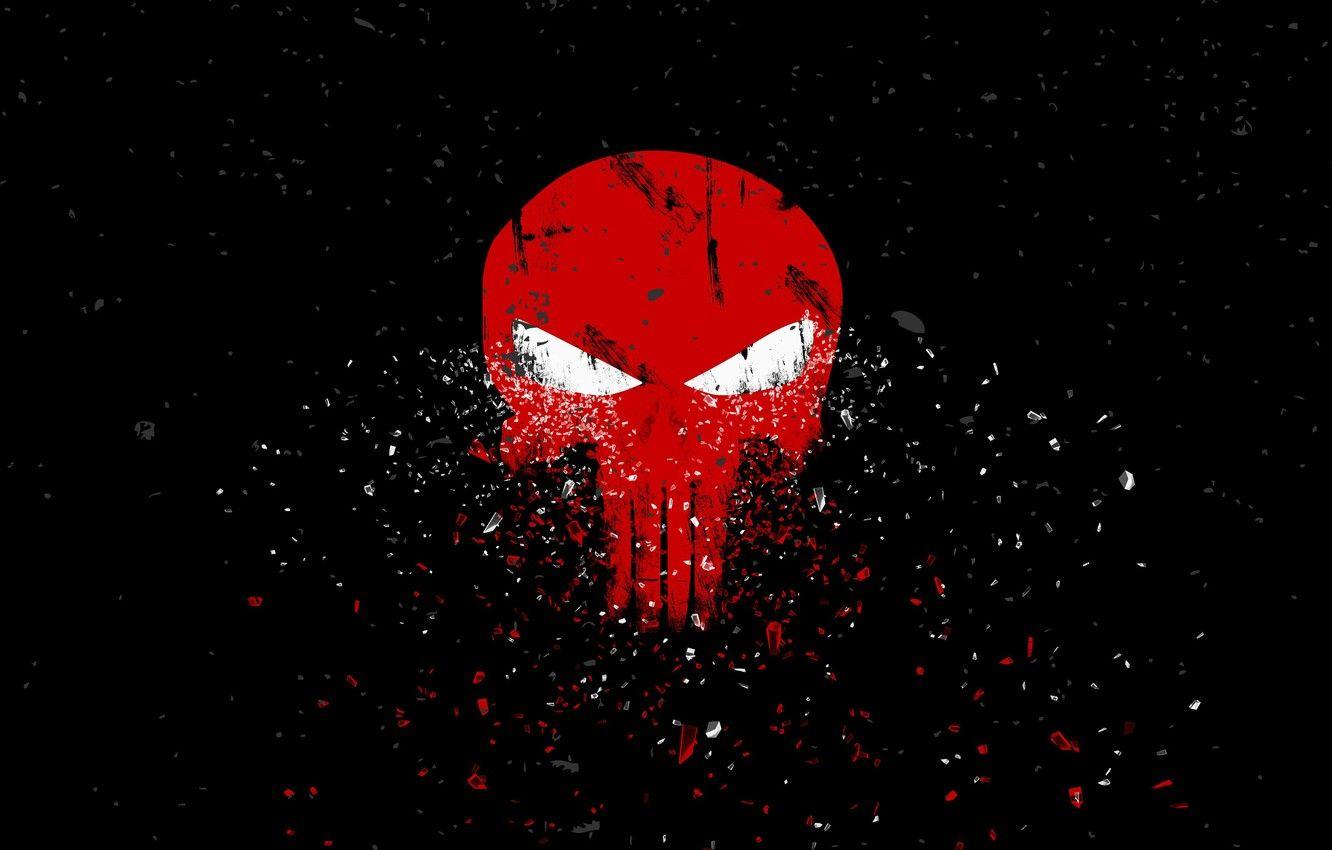 1332x850 Wallpaper red, fragments, skull, art .