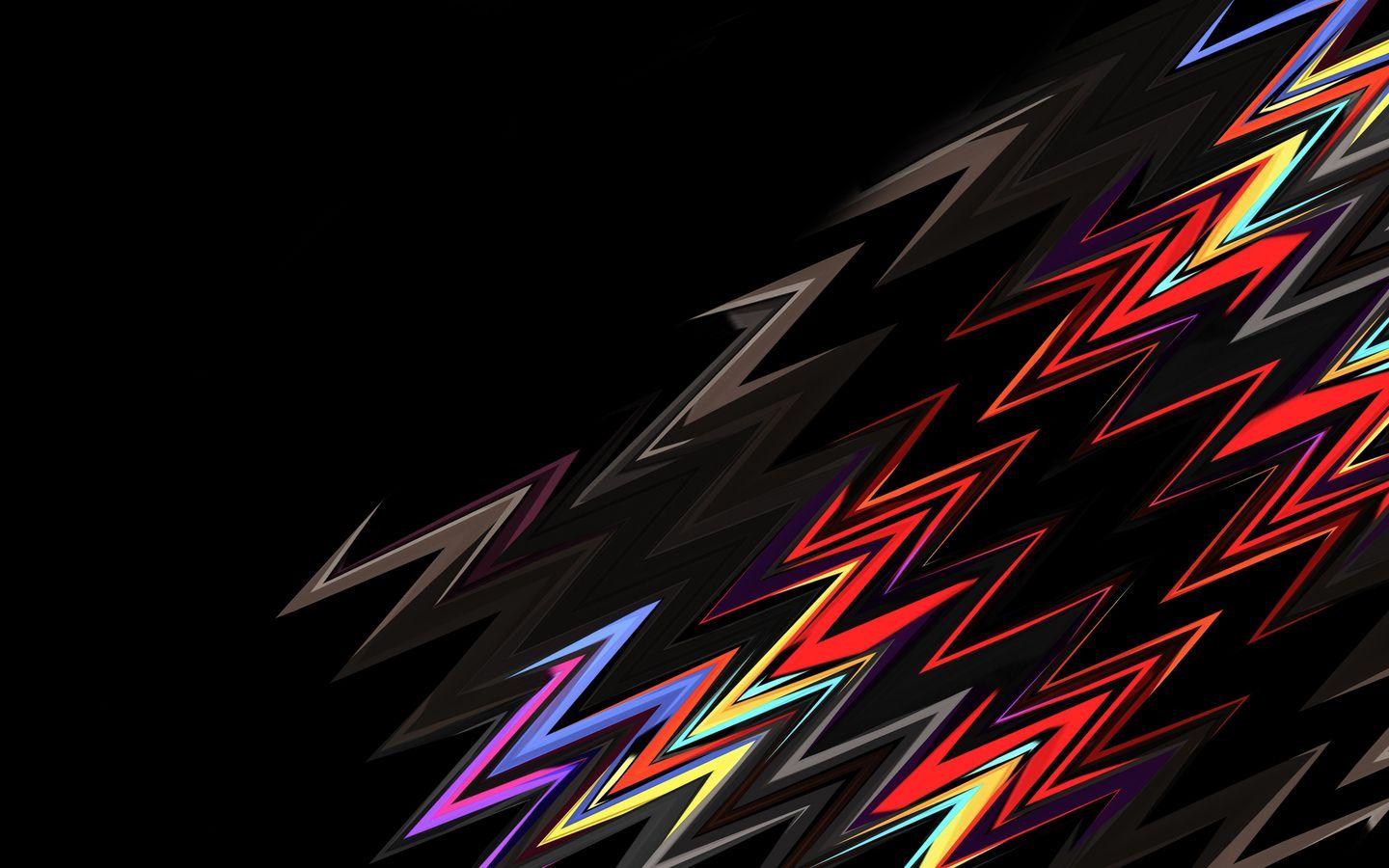 1440x900 Lightning Shapes Dark Abstract .