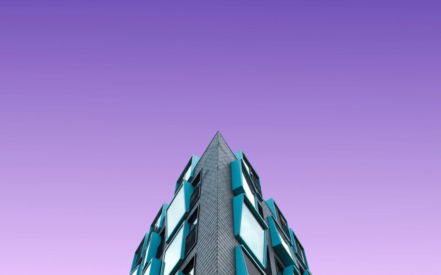 1440x900 Download Building, purple sky .