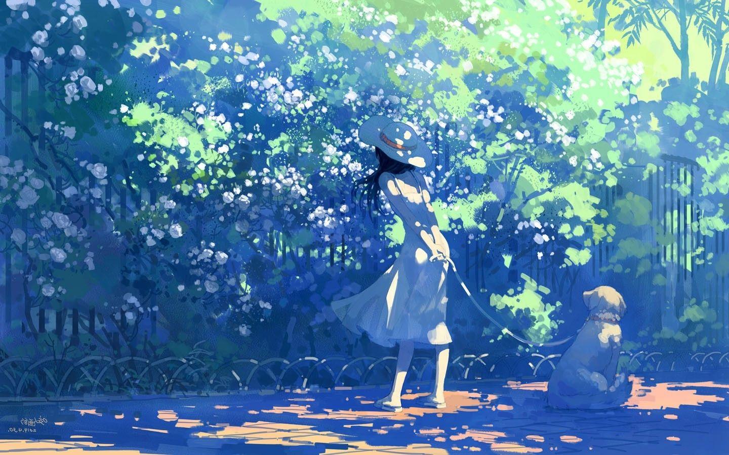 1440x900 summer, White Dress, Anime Girls .