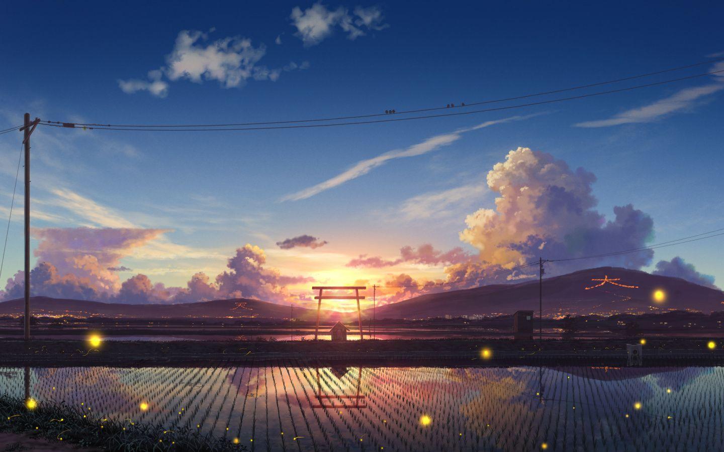 1440x900 Download Farms, landscape, village .