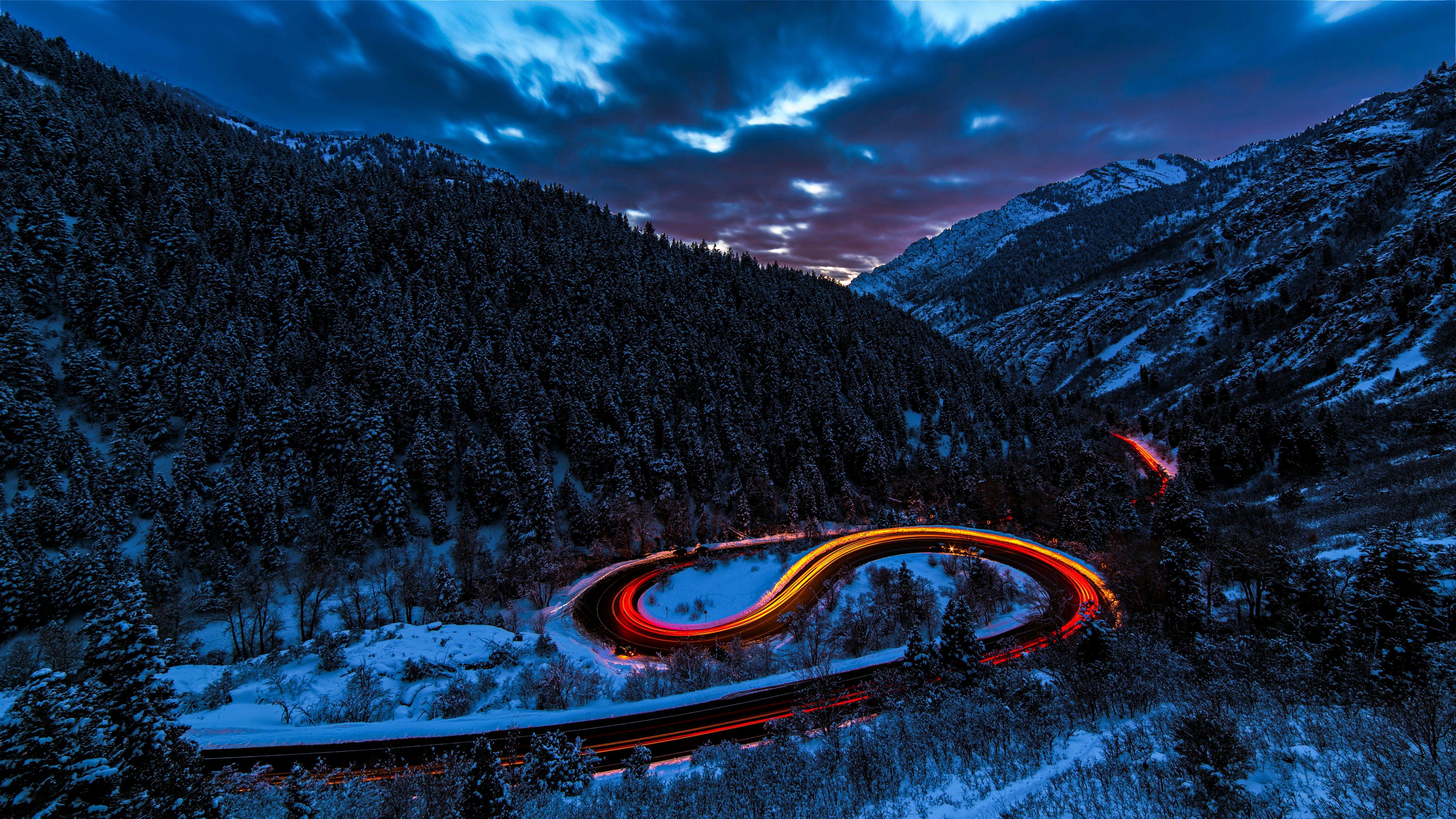 5472x3078 Winter Night Wallpaper 4k .