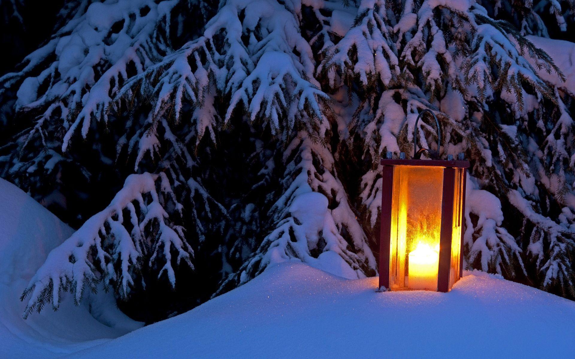 1920x1200 Theme HD Wallpaper: Winter snow night .
