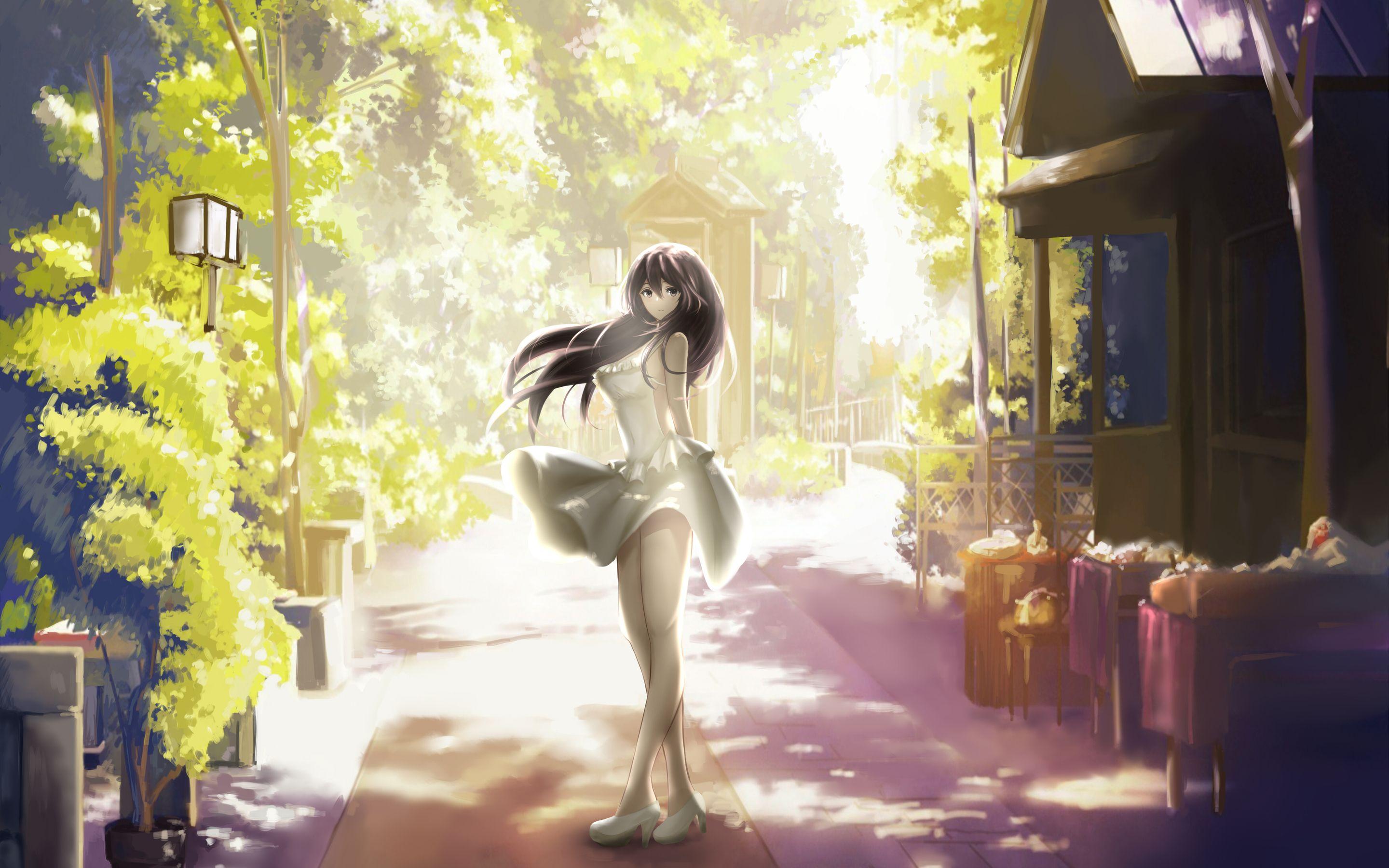 2880x1800 Anime Girl In Beautiful Dress .