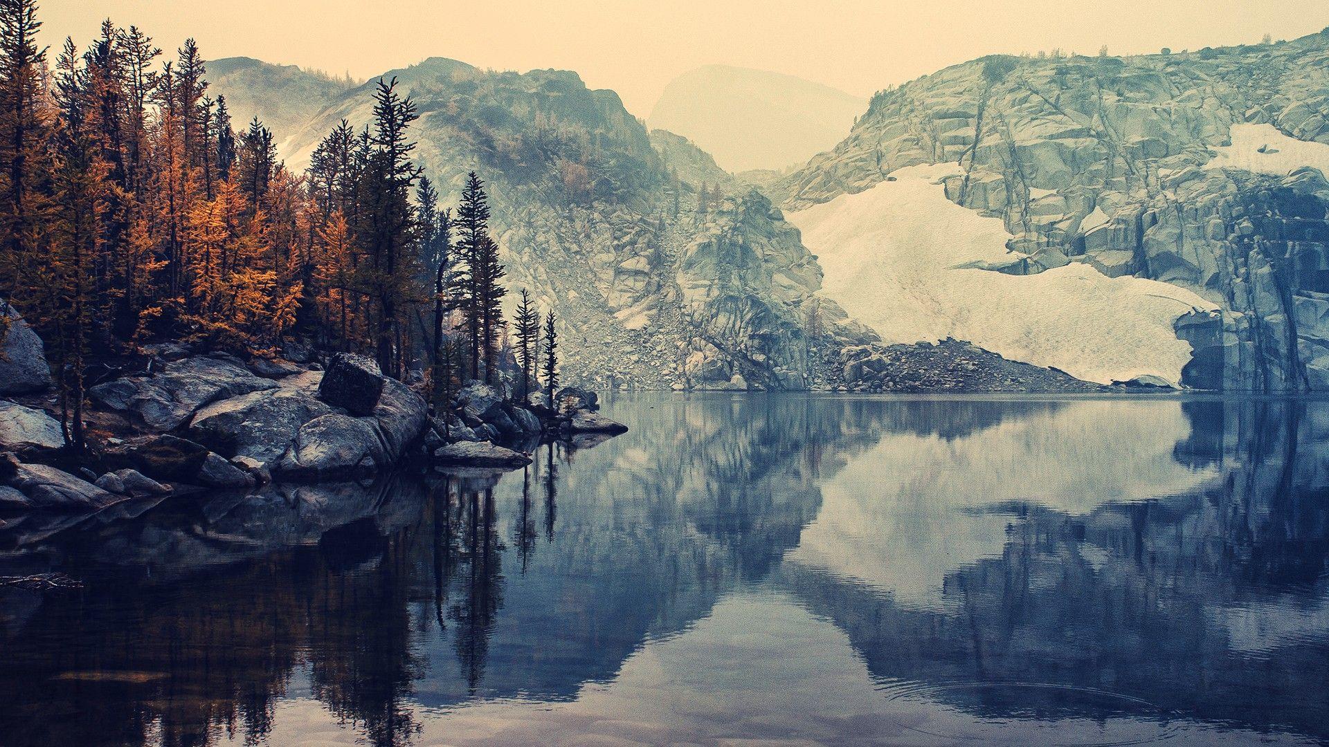 1920x1080 Mountain Lake Scenery HD Wallpaper .