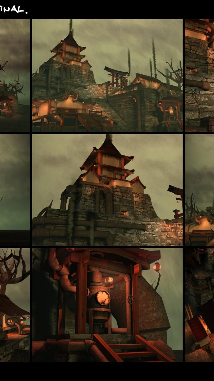 750x1334 Japan digital art steampunk wallpaper