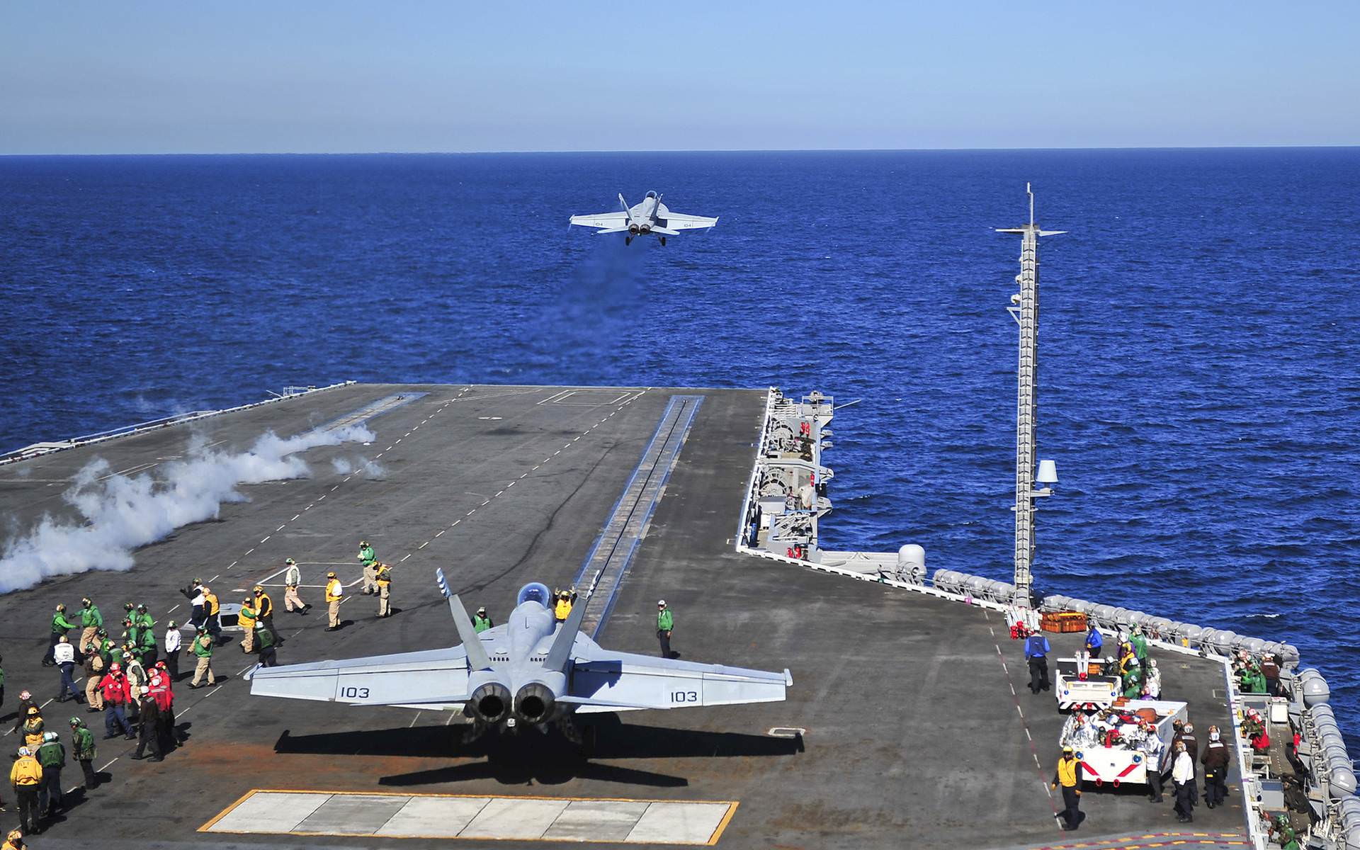 1920x1200 US Navy Flight Deck Wallpaper