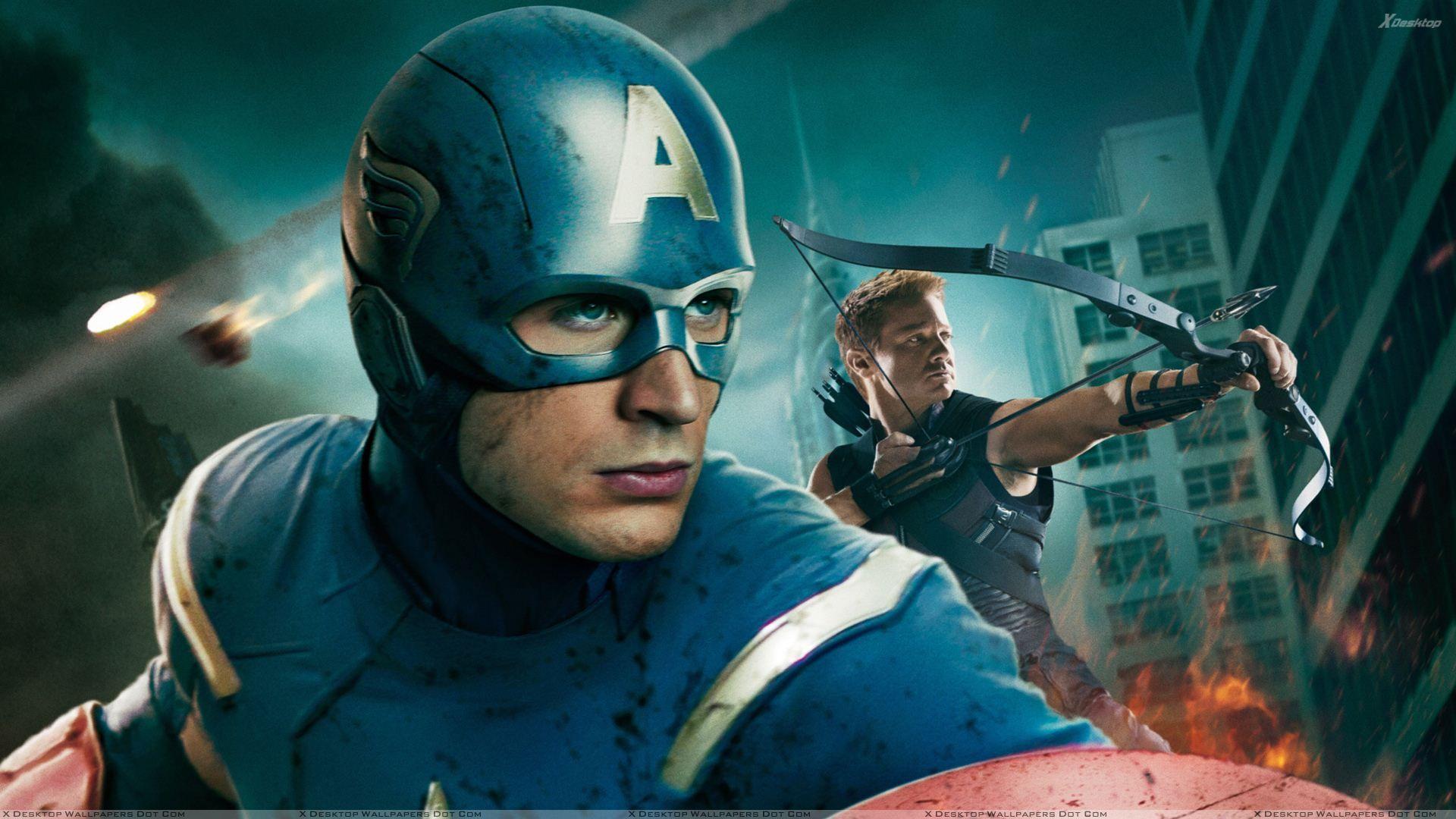 1920x1080 The Avengers - Jeremy Renner Behind The Captain America hình nền