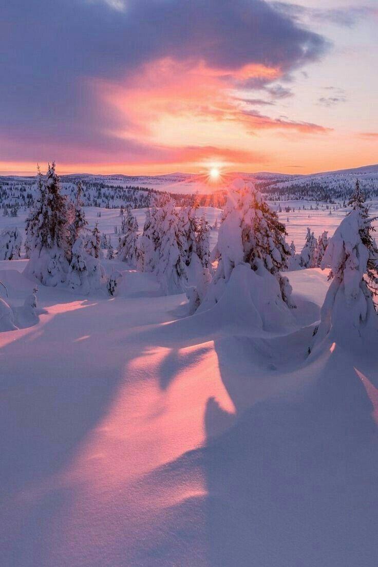 Snowy Sunset Wallpapers - Top Free Snowy Sunset Backgrounds ...