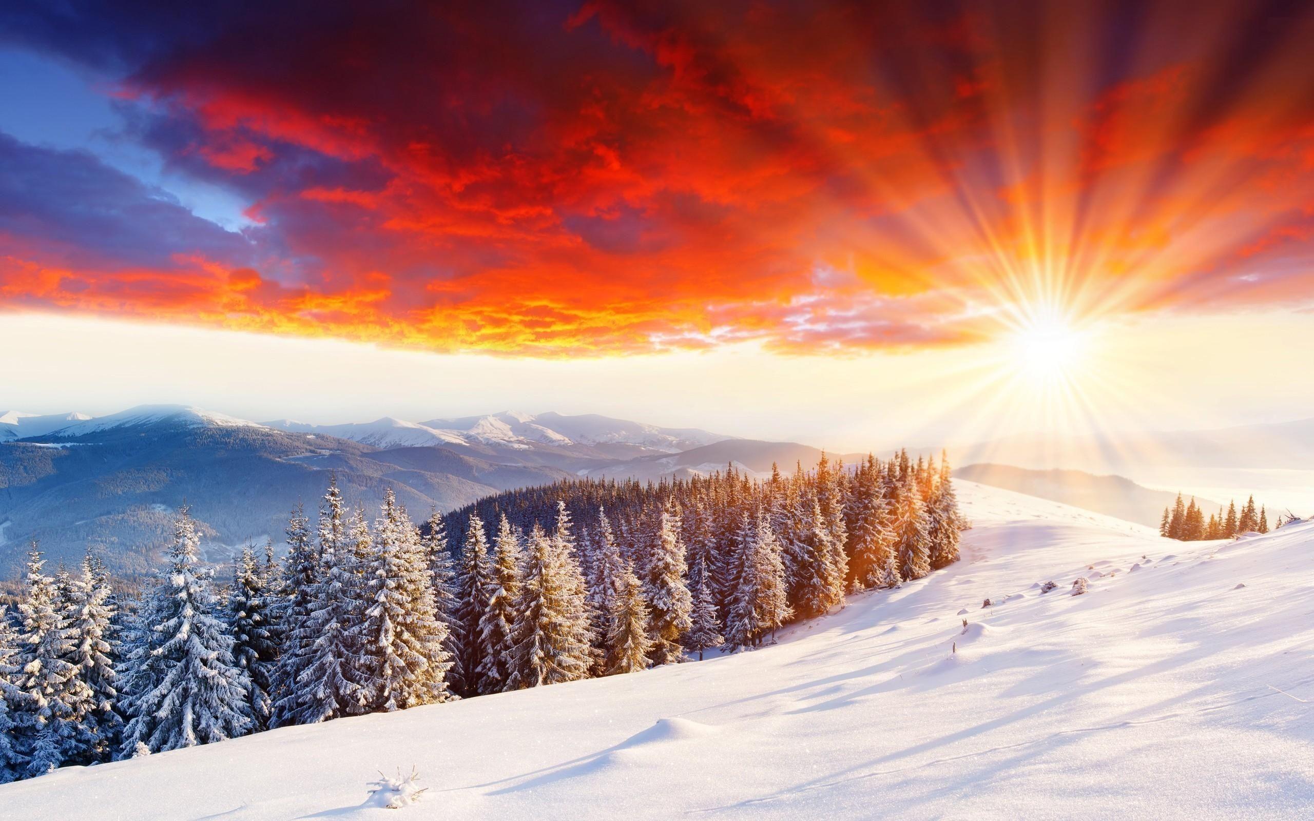 Snowy Sunset Wallpapers - Top Free Snowy Sunset Backgrounds ...