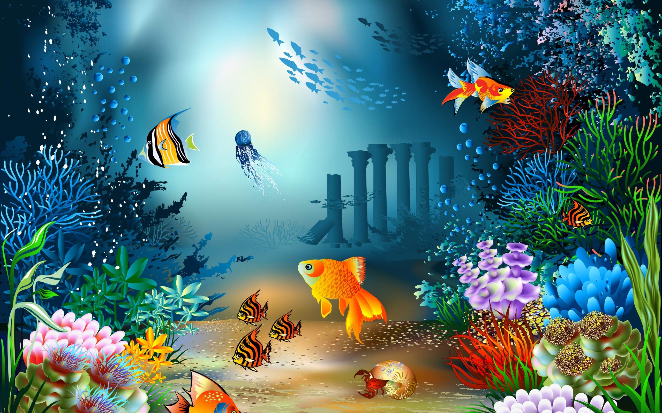 2560x1600 Free download Underwater World Sea Life .