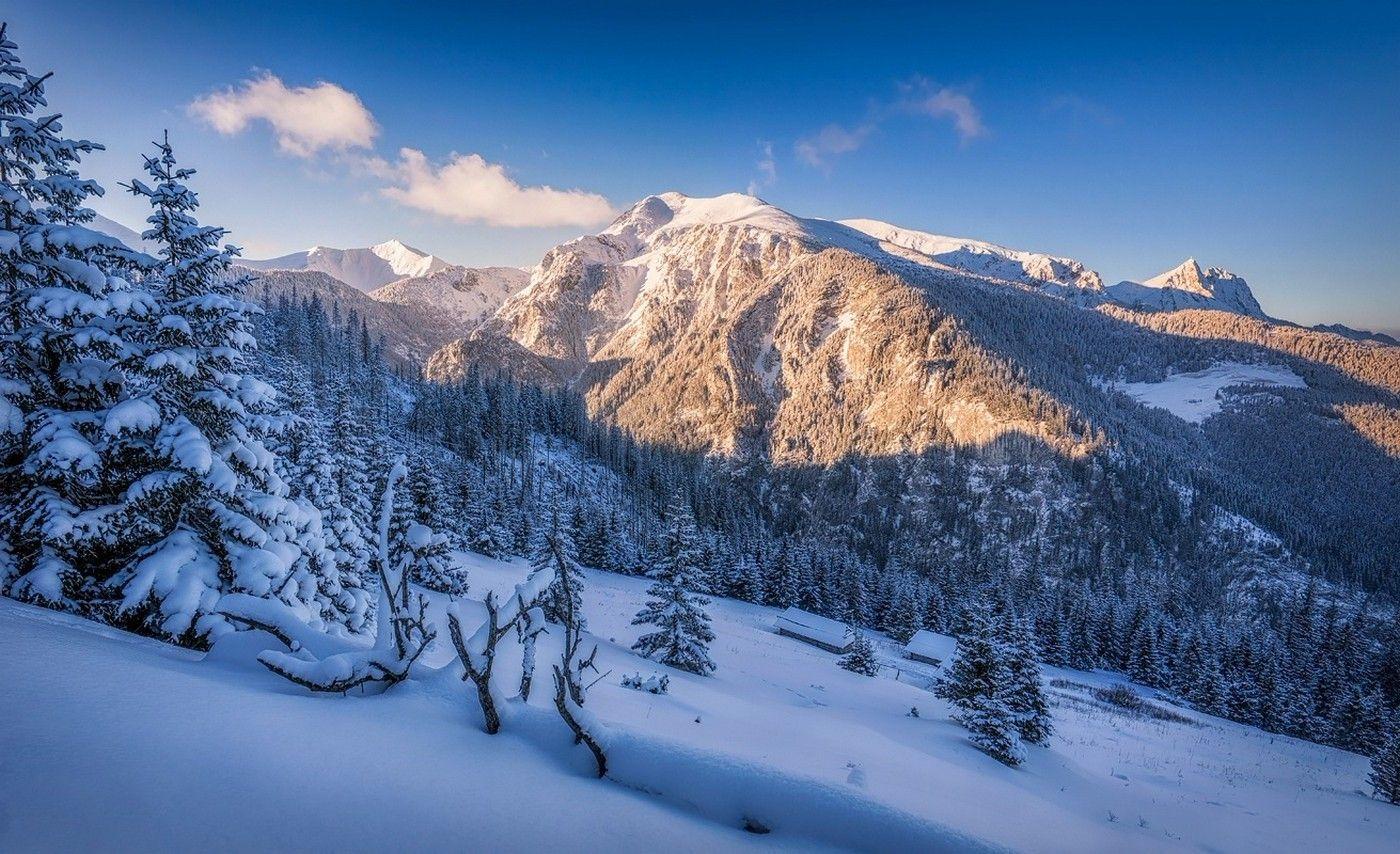 1400x854 Snow Mountain Sunset Background .