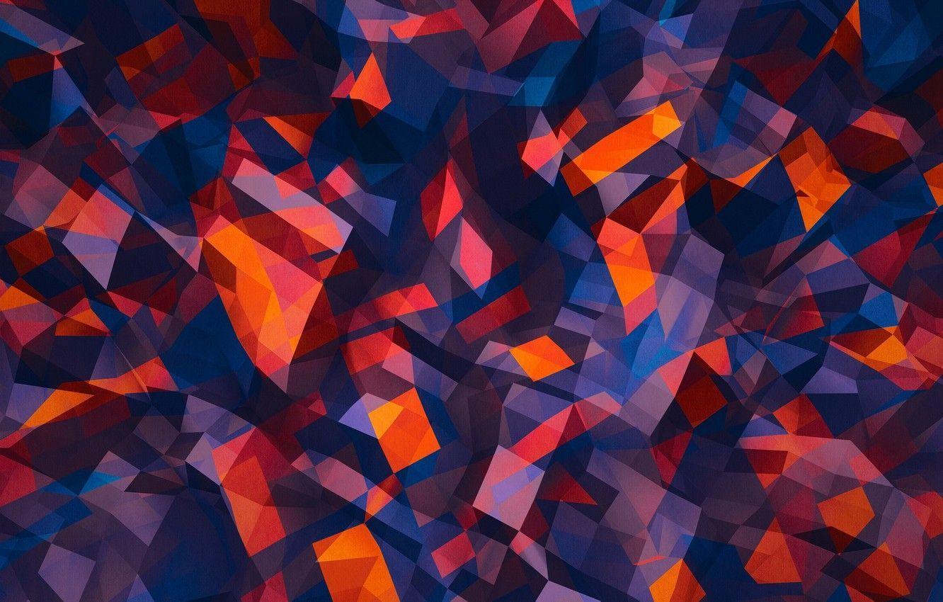 1332x850 Orange And Blue Geometric Wallpaper