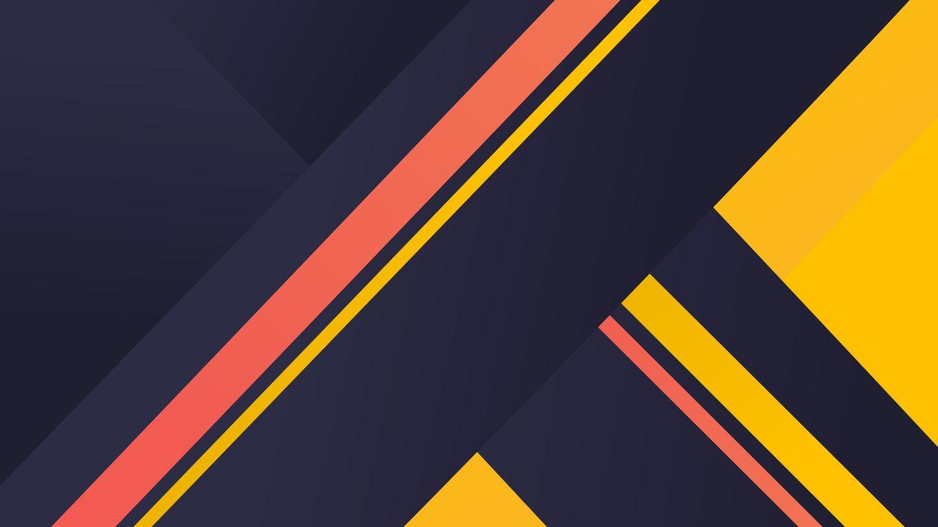 1366x768 Geometric Material Yellow Blue Red 4k .