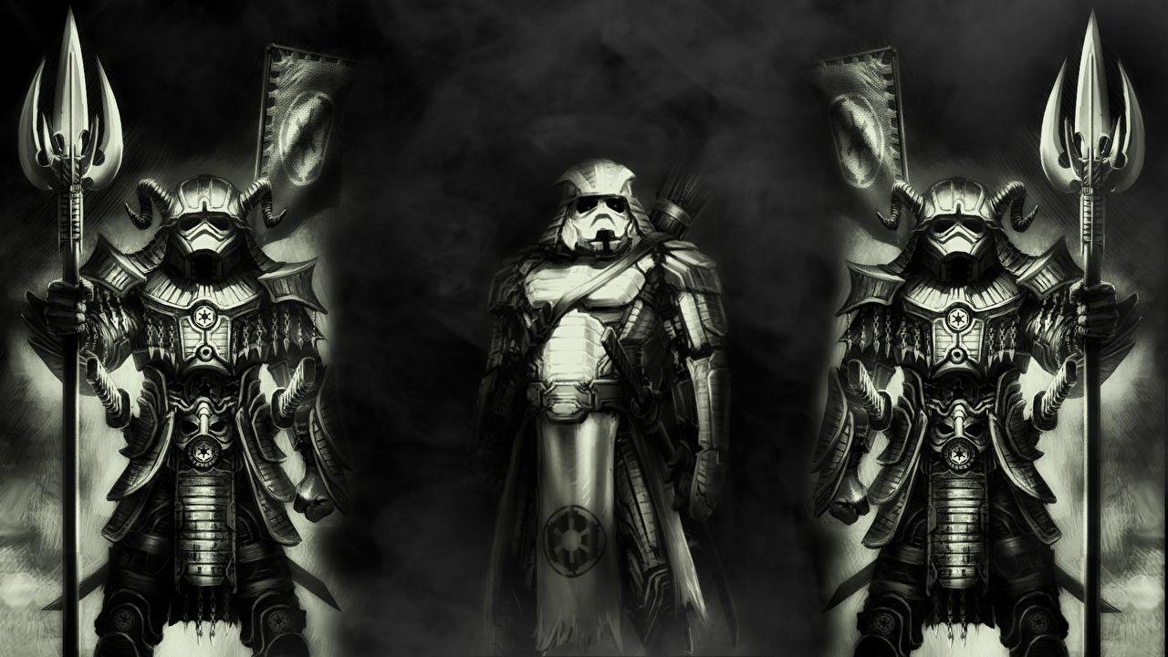 1280x720 Picture Star Wars Armor Samurai parody Fantasy Painting Art