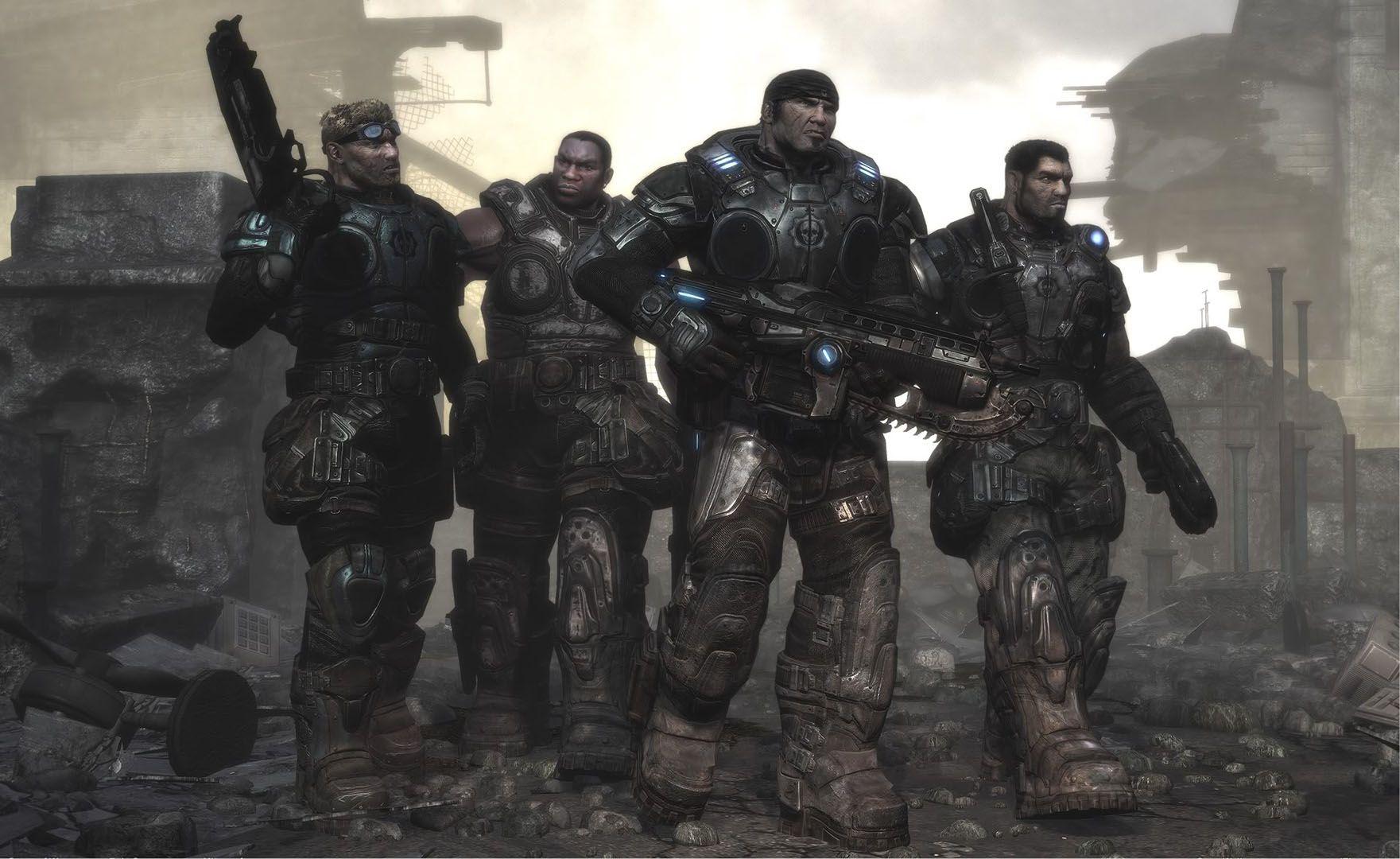 1761x1080 Sci Fi Soldier Group Of War Wallpaper