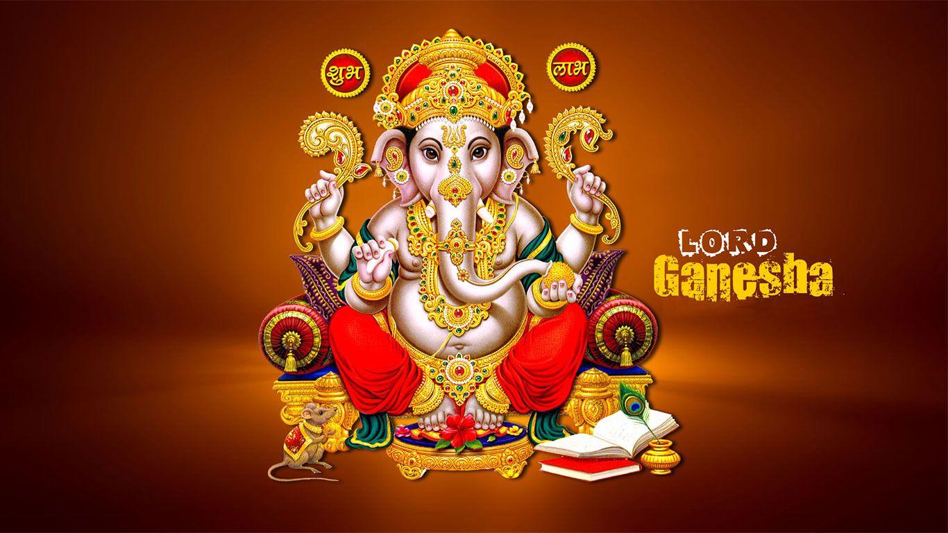 Hình ảnh Ganesh 1366x768 HD 3D cho máy tính để bàn