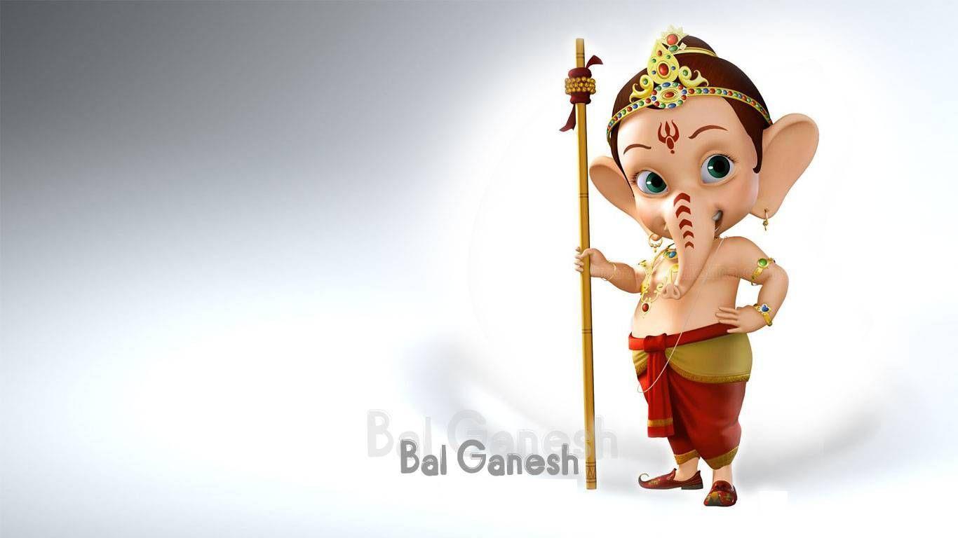 1366x768 Little Bal Ganesh 3D HD Hình nền 1366