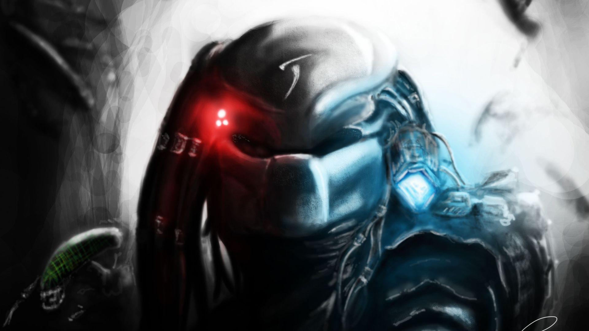 1920x1080 predator, symbol, laser .