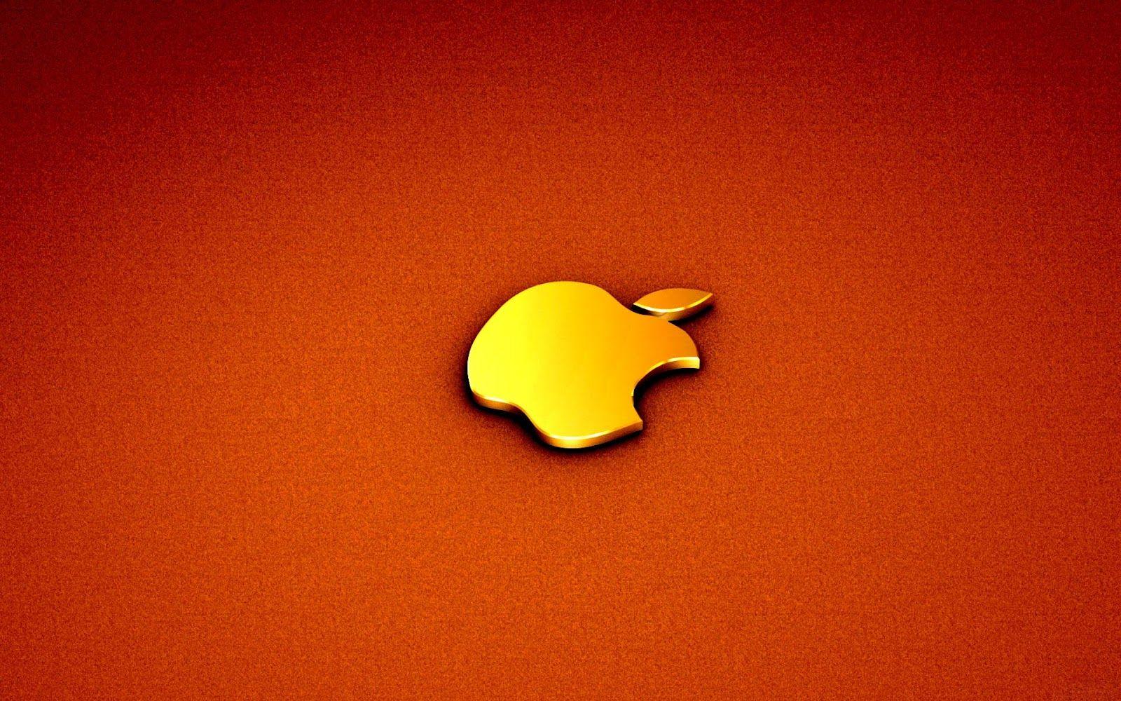 1600x1000 Wallpaper: Golden Apple Logo Wallpaperblackandwhitewalls.