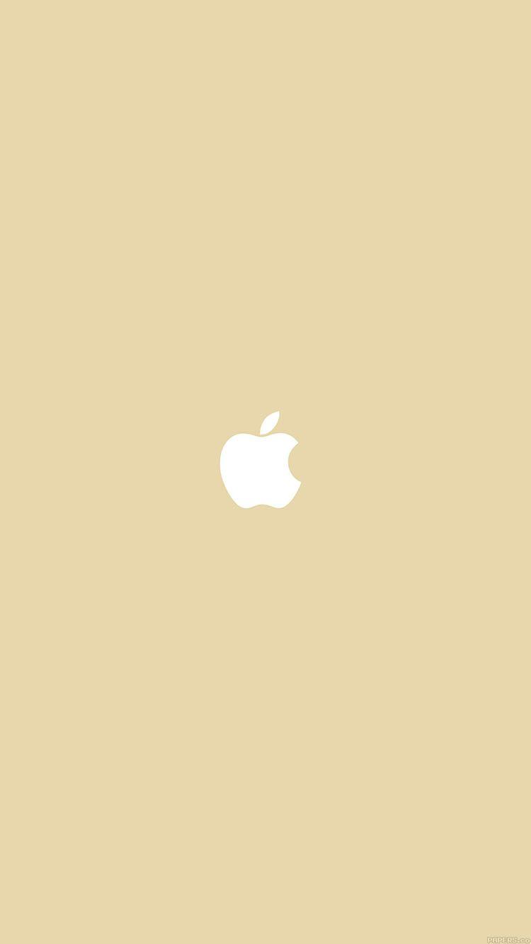 750x1334 Simple Apple Logo Gold Minimal .