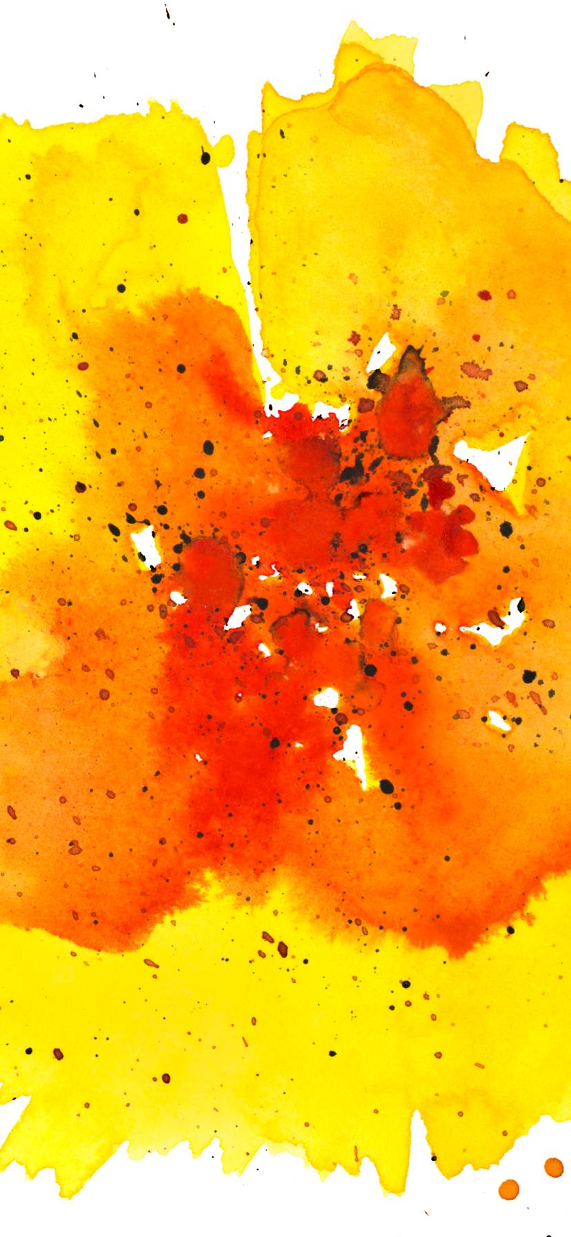 828x1792 Watercolor Texture Yellow Wallpaper .