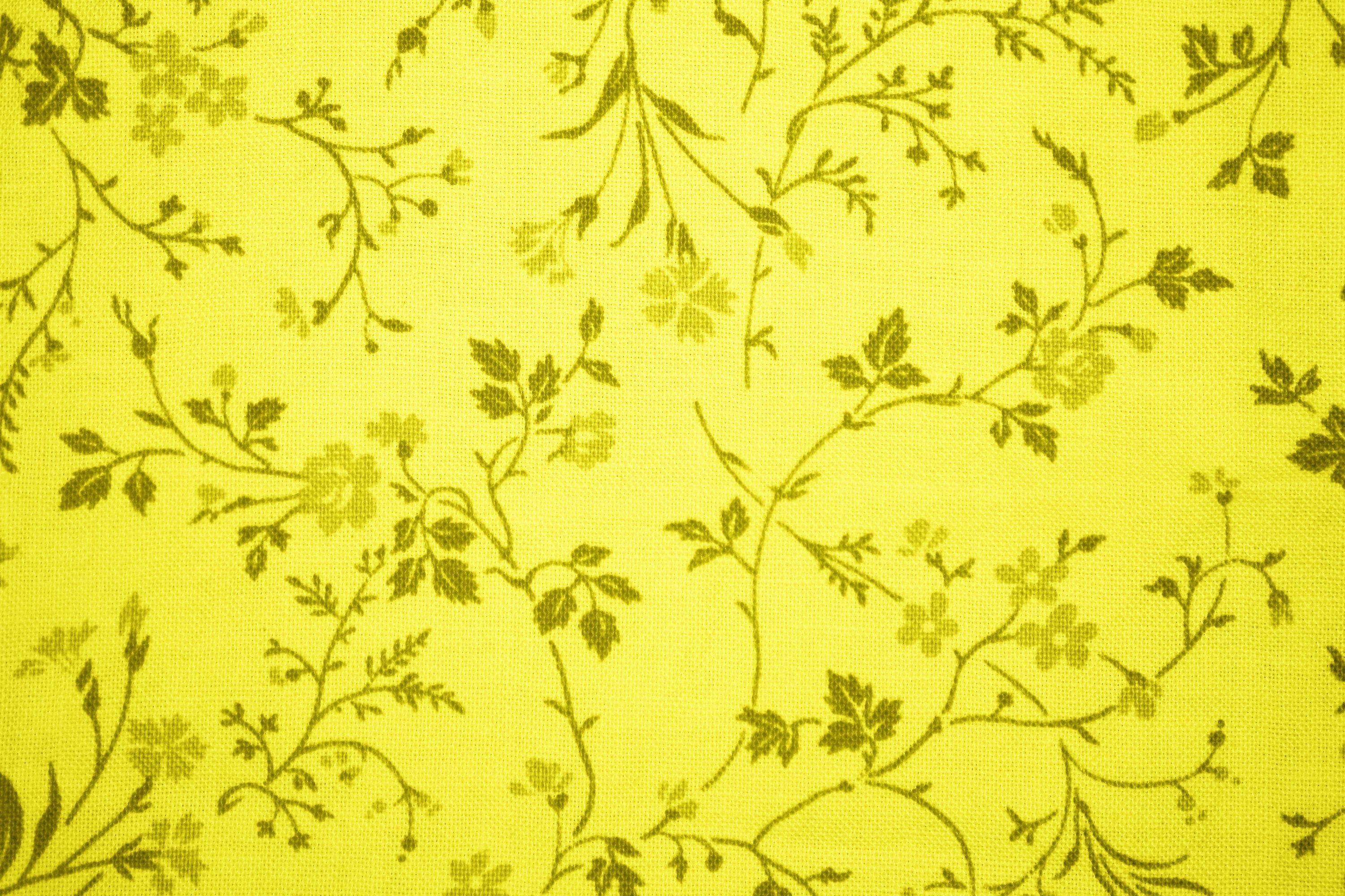 3000x2000 Yellow Floral Print Fabric Texture .photos Public