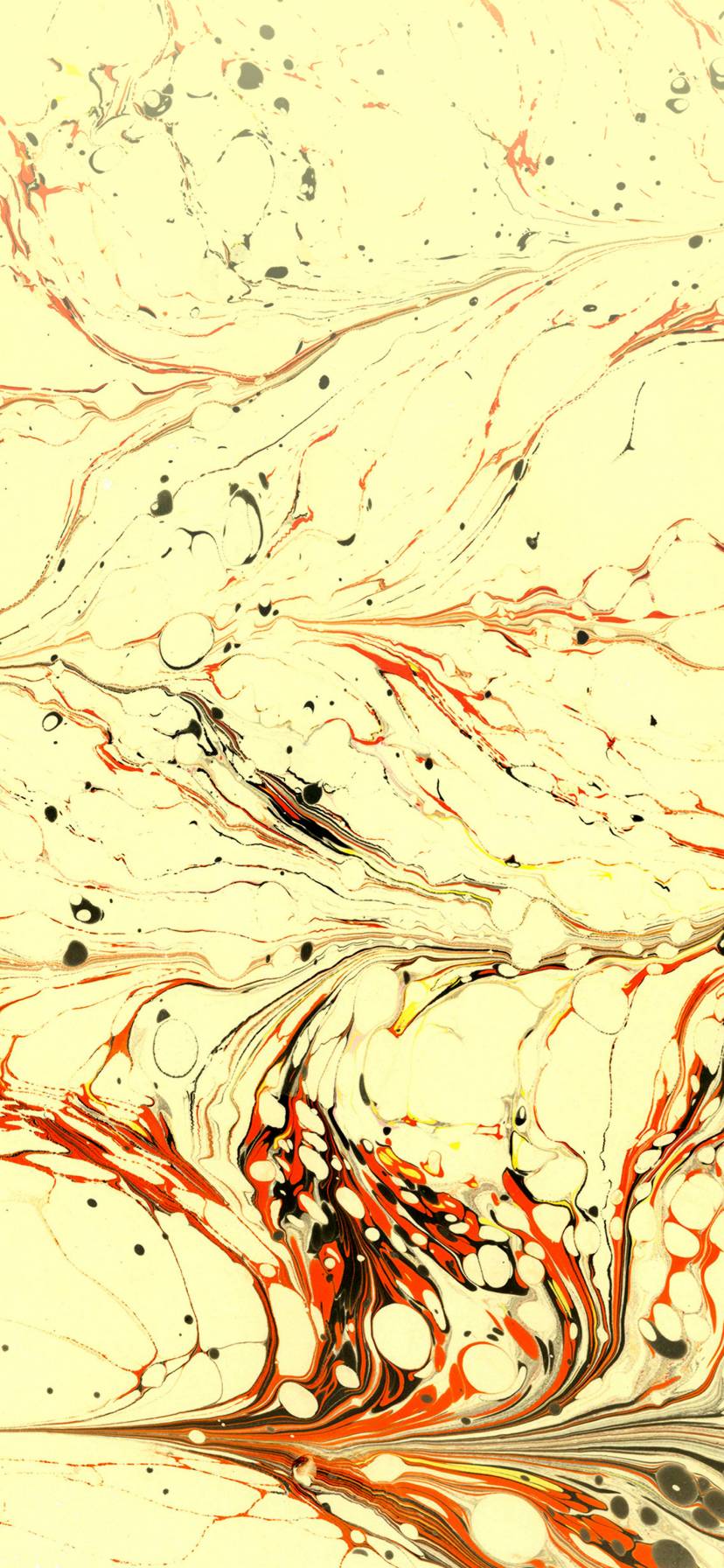 828x1792 Paper Marbling Texture in Yellow .