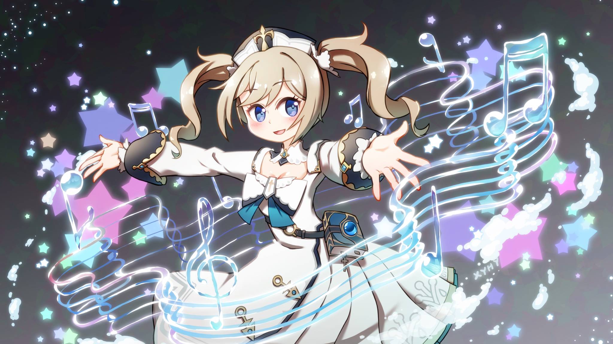 2048x1152 Barbara Music Genshin Impact .