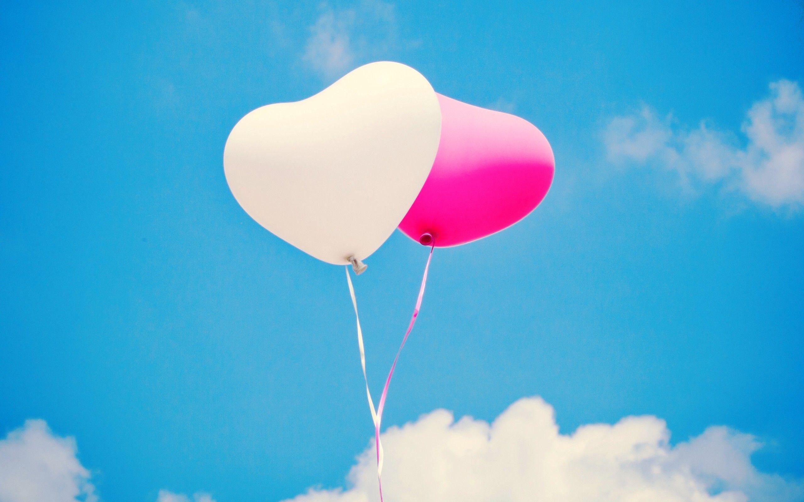 2560x1600 Heart Balloons On Sky Wallpaper .